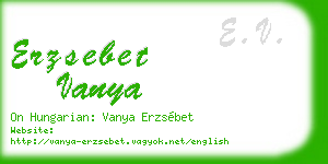 erzsebet vanya business card